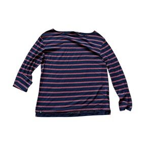 Polo Ralph Lauren Navy and Red Striped Long Sleeve Top